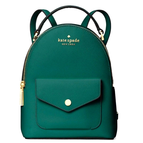 kate spade Handbags - Kate Spade Saffiano Leather Deep Jade Mini Backpack